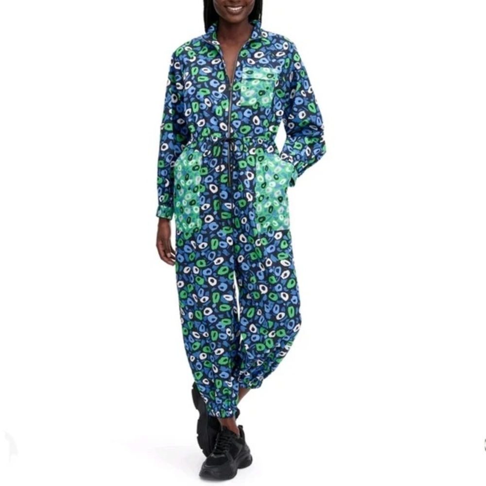 DIANE VON FURSTENBERG x Target Nylon Jazz Dot Green Jumpsuit Onesie Size XS